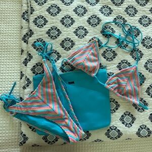 Triangl Vinca Bikini Top and Bottom in Sherbet